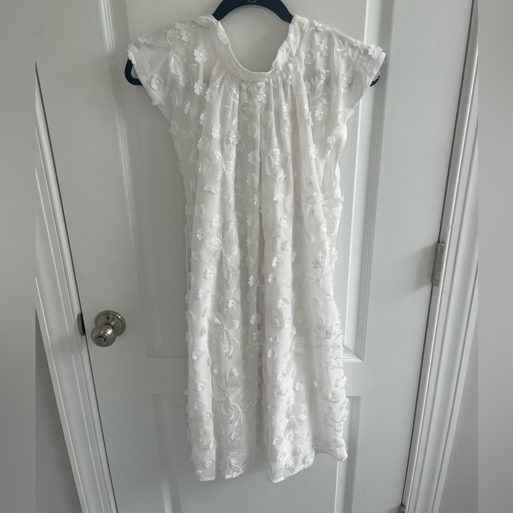 Julia Jordan White 3-D and embroidery dress